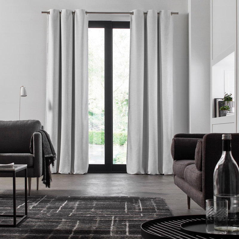 Bellavista Room Darkening Curtain Single Panel, White, Width 145 x Drop 180cm