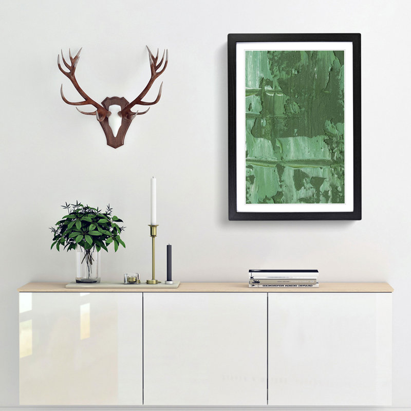 Abstract Art Painting Vol.445 by S.Johnson - Framed Print, 48cm H x 36cm W x 2cm D, Black Framed