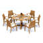 4 Seats 5 Pcs Grade-A Teak Wood Dining Set: 60" Round Table And 4 Lagos Arm Chairs #11LG1204-843277359