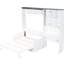 Lit double avec bureau et armoire de rangement pliable, blanc, rangement confortable, pratique moderne