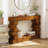 Geometric Block Stacked Wood Console Table