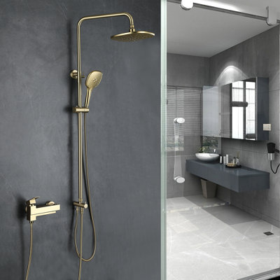 Diverter Complete Shower System with Rough-in Valve with Rain Shower Heads