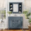 Meuble-lavabo 36 po avec lavabo supérieur, armoire à miroir bleu royal