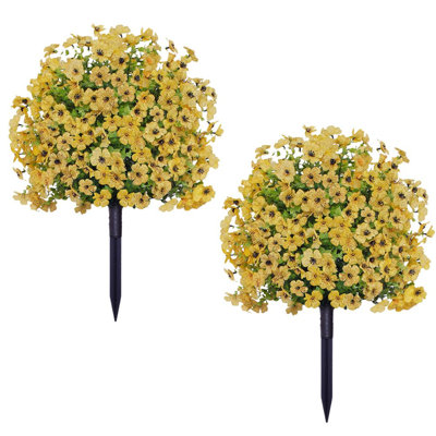 2 pièces de fleurs artificielles pour l'extérieur avec épi de sol et résistant aux rayons UV
