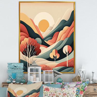 Pleine lune montagne, sérénité III - paysage de montagnes, art mural sur toile