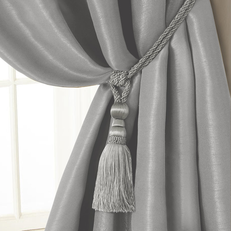 Alewine 100% Polyester Curtain Tieback, Silver
