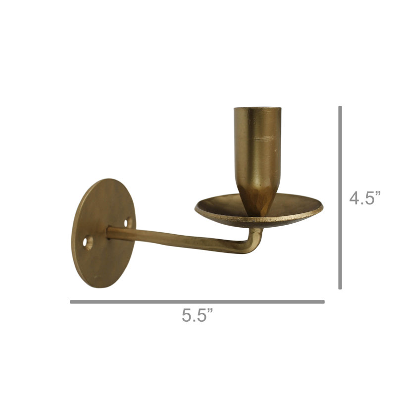 4.5'' H Metal Wall Wall Sconce, Brass
