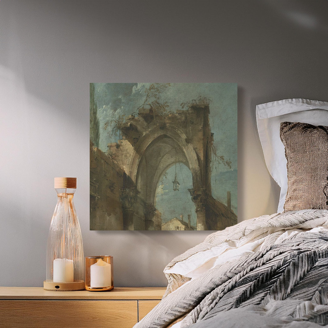 Architectural Ruin Canvas Wall Art, Gallery Wrapped Matte Print, Archival Quality, Ready to Hang, Italian Landscape, Statement Piece