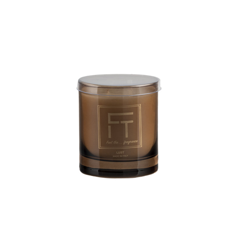 Passion Scented Designer Candle with Glass Holder, Amber