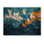 Botanical Leaves Harmony Into The Ocean I - Décoration murale en bois de feuilles - sur bois de pin naturel-794286550