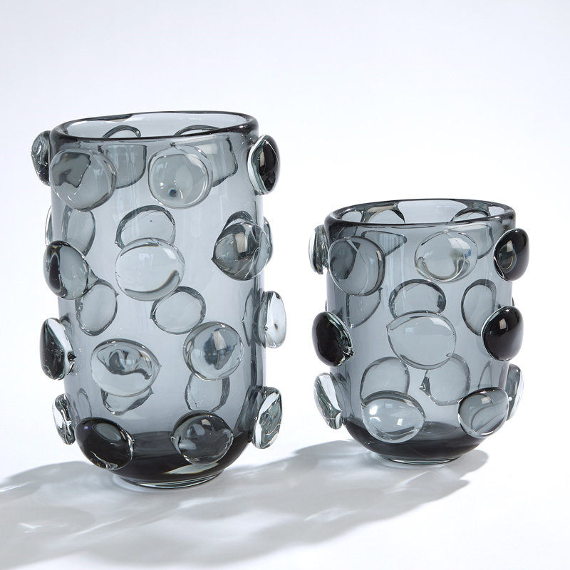 Rondelle Handmade Glass Table Vase, 11.75" H x 7.5" W x 6" D