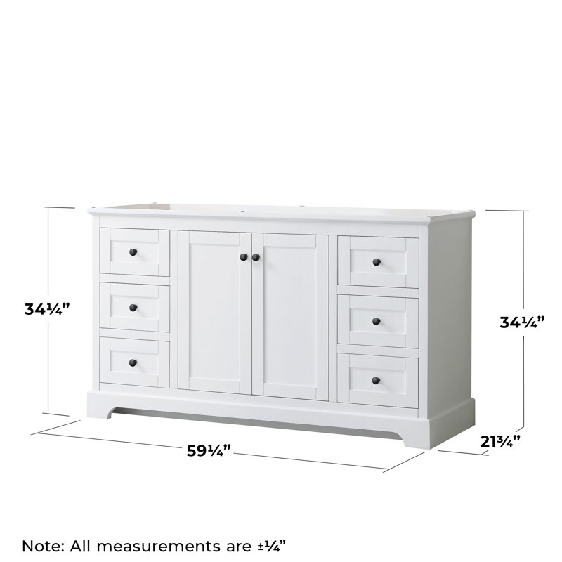 Avery 59.25'' Single Bathroom Vanity Base Only, White/Matte Black