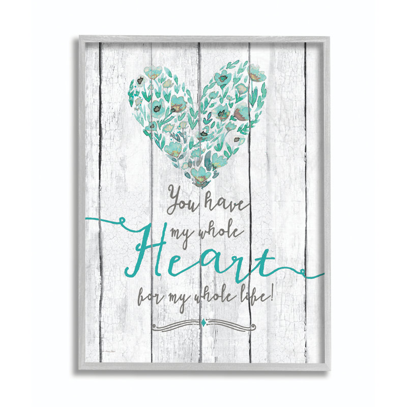 «My Whole Heart» - impression d'art graphique, H 11 po x l 14 po, Estampe numérique Farmhouse