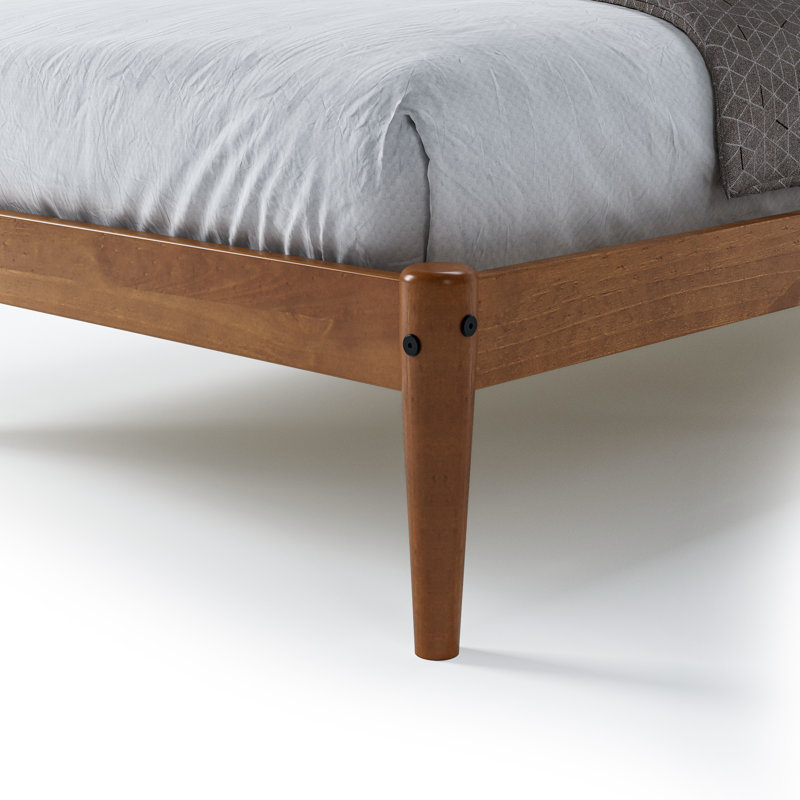 Lasher Solid Wood Slat Bed, Castanho, Twin