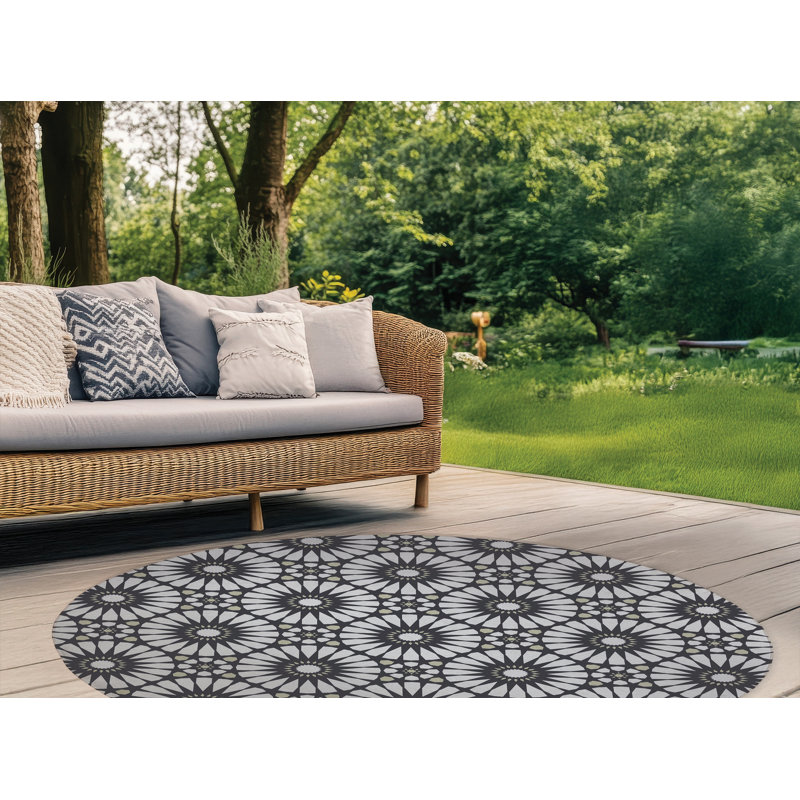 Tapis d'extérieur Sylvia, Rond 5 pi