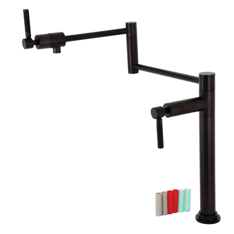 Kingston Brass Kaiser Two-Handle 1-Hole Deck Mount Pot Filler Faucet, Oil Rubbed Bronze