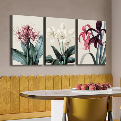 " Flower Blossoming " 3 - Pieces