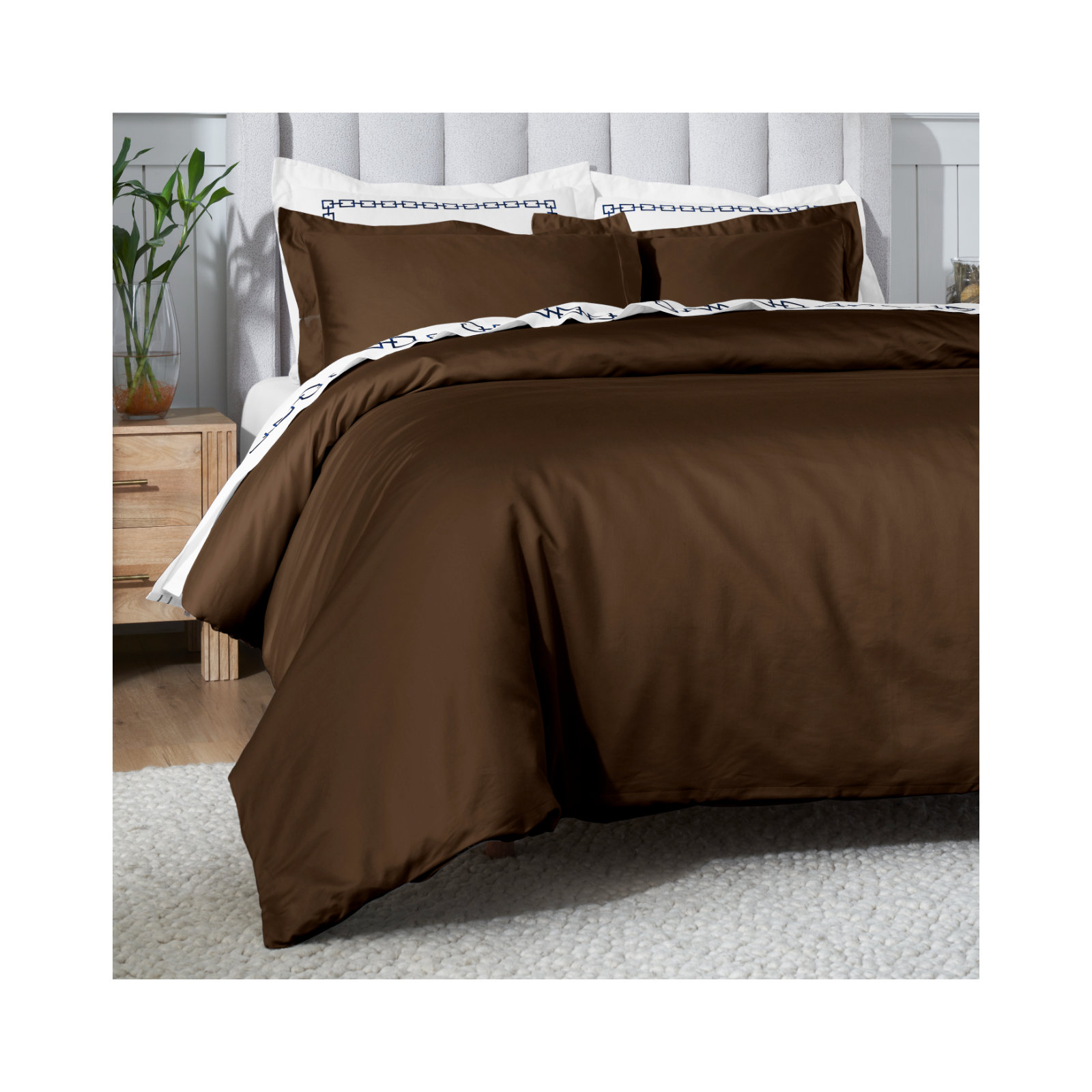 Duvet Cover Set, Chocolate, King/California King Duvet Cover + 2 King Shams