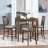 Wooden Dining Square Table, Kitchen Table For Small Space, 4 Person Counter Height Table, Walnutonly THE TABLE-2137763636-2137763635