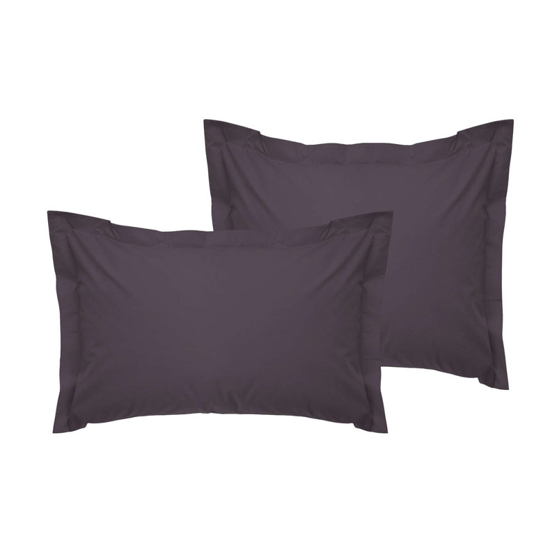 Ensemble de taies d'oreiller en satin Oxford (2 pièces), Gris
