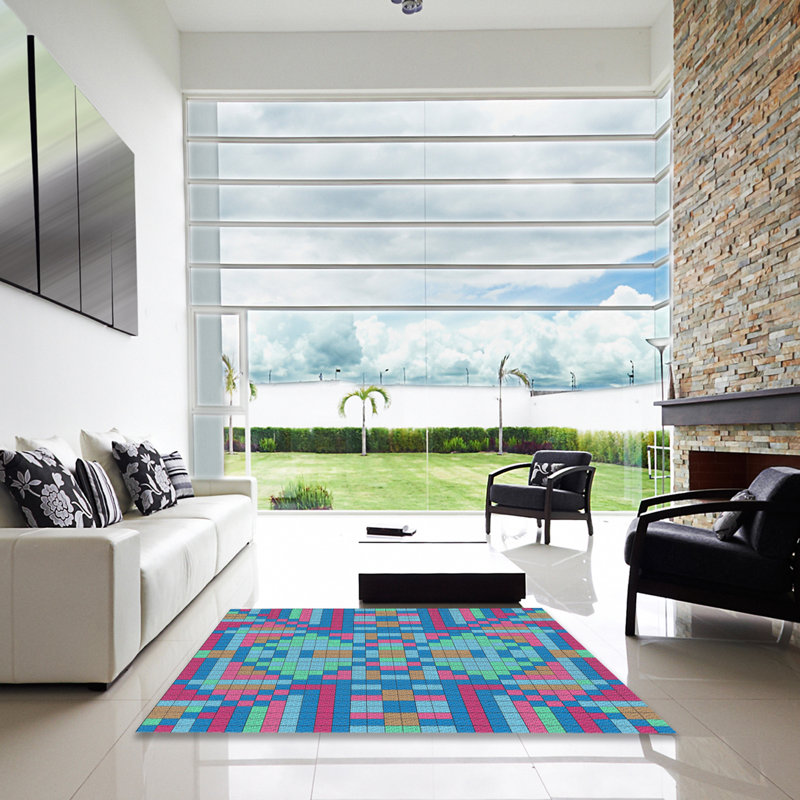 Shady Geometric Indoor Rug, Square 4'
