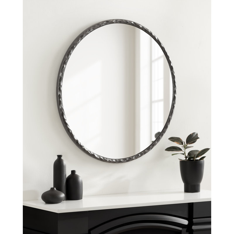 Miroir mural rond texturé