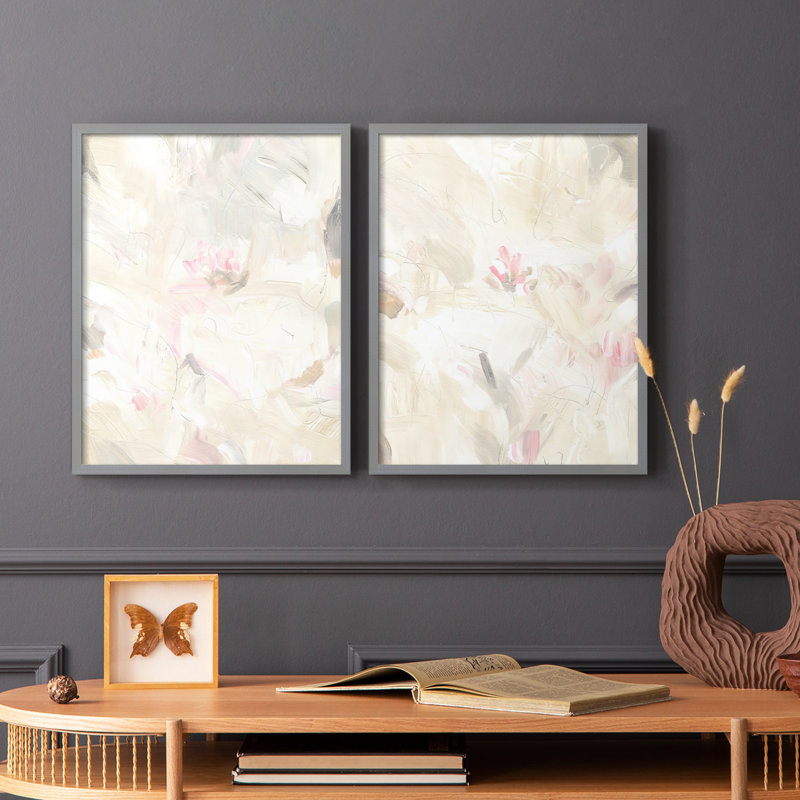 «Soft Abstraction I», reproduction encadrée de qualité supérieure - prête à être accrochée - aucun clou requis - aucun clou requis