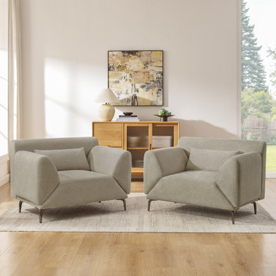 Ensemble de 2 chaises d'appoint en chenille de 44,88 po de largeur, convertibles en méridienne pour le salon, ensemble de 2