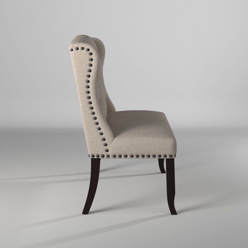 Aileen Polyester Blend Upholstered Bench, Beige Linen Blend, Linen Blend