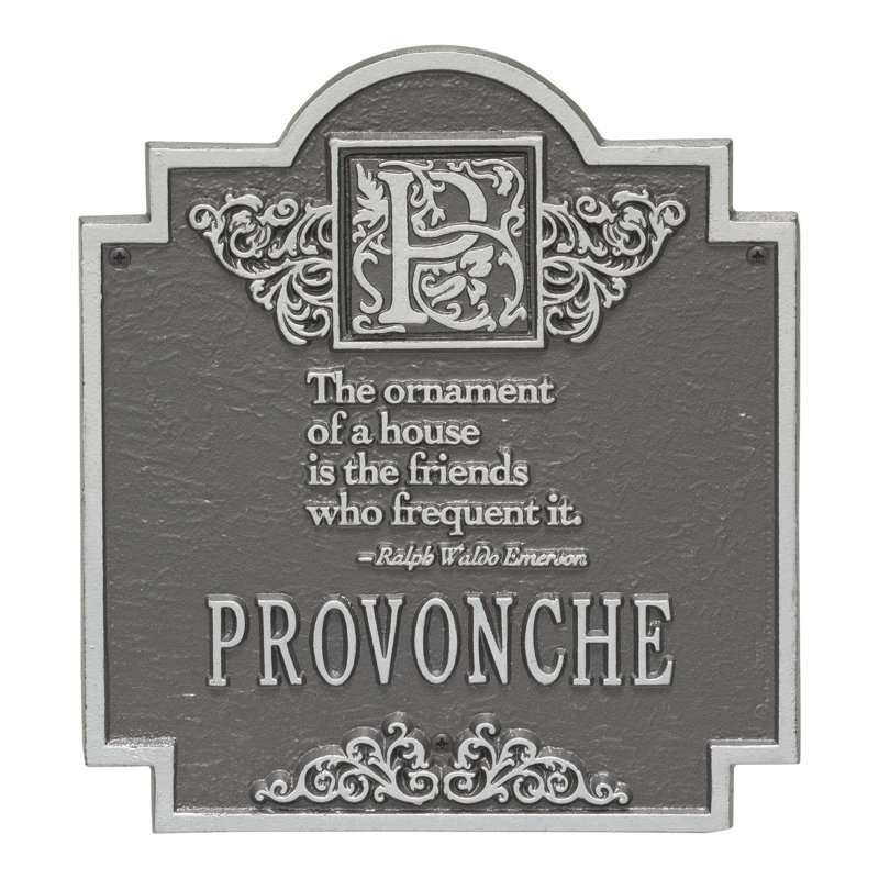 Emerson 2-Line Wall Address Plaque, Black and Gold, Yes