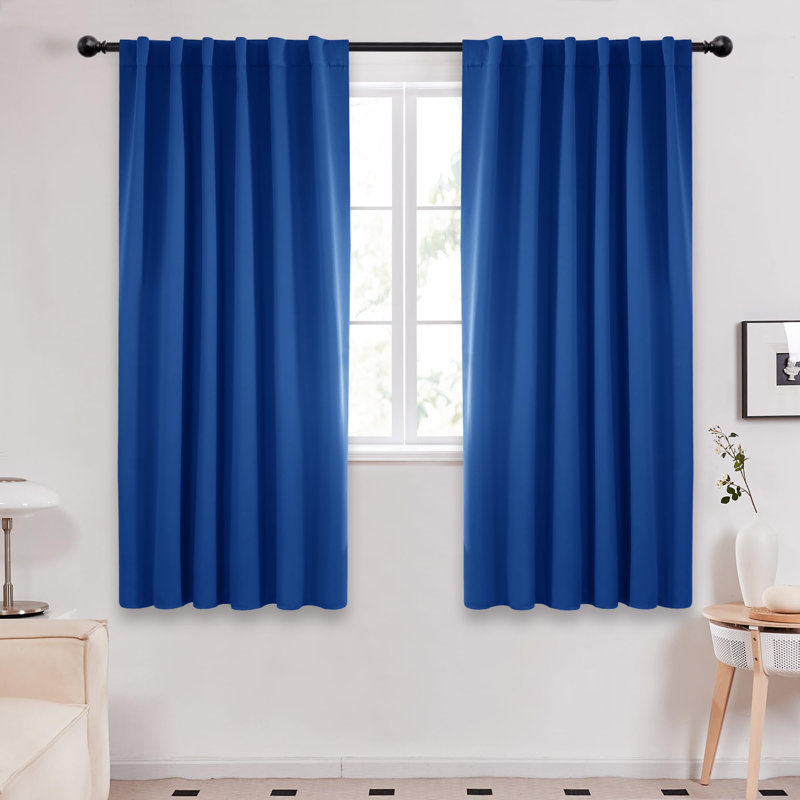 Cherlin Room Darkening Curtain Pair, 52" W x 63" L, Royal Blue