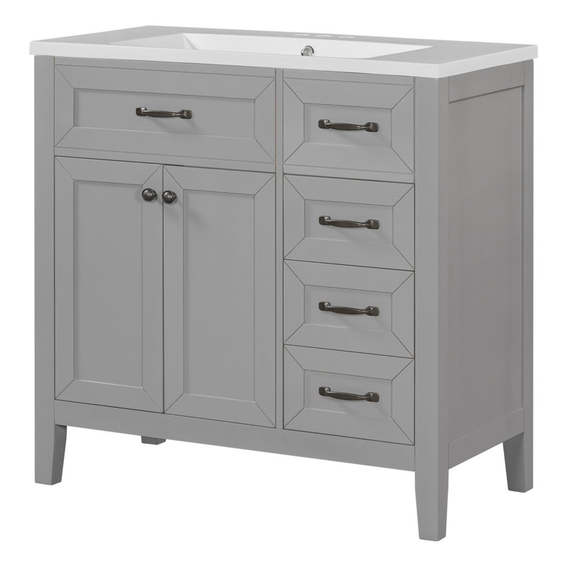 Bathroom Cabinet with Sink, Gray