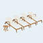 Ensemble de table d'appoint d'extérieur inclinable avec chaise longue en bois d'acacia avec coussin de 2 pouces et table d'appoint pliable à dossier réglable pour véranda au bord de la piscine