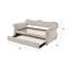 Beige Linen Daybed W/Trundle (Twin)