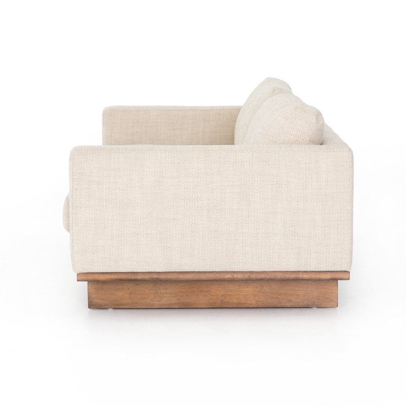 Menades Upholstered 84'' Sofa, Irving Taupe, Antique Cocoa