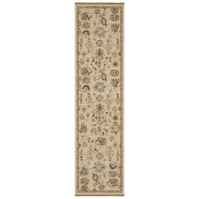 Tapis traditionnel beige / brun clair en laine Kuester