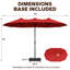 Grand parasol de patio à double face 15 pi avec base-1735456698