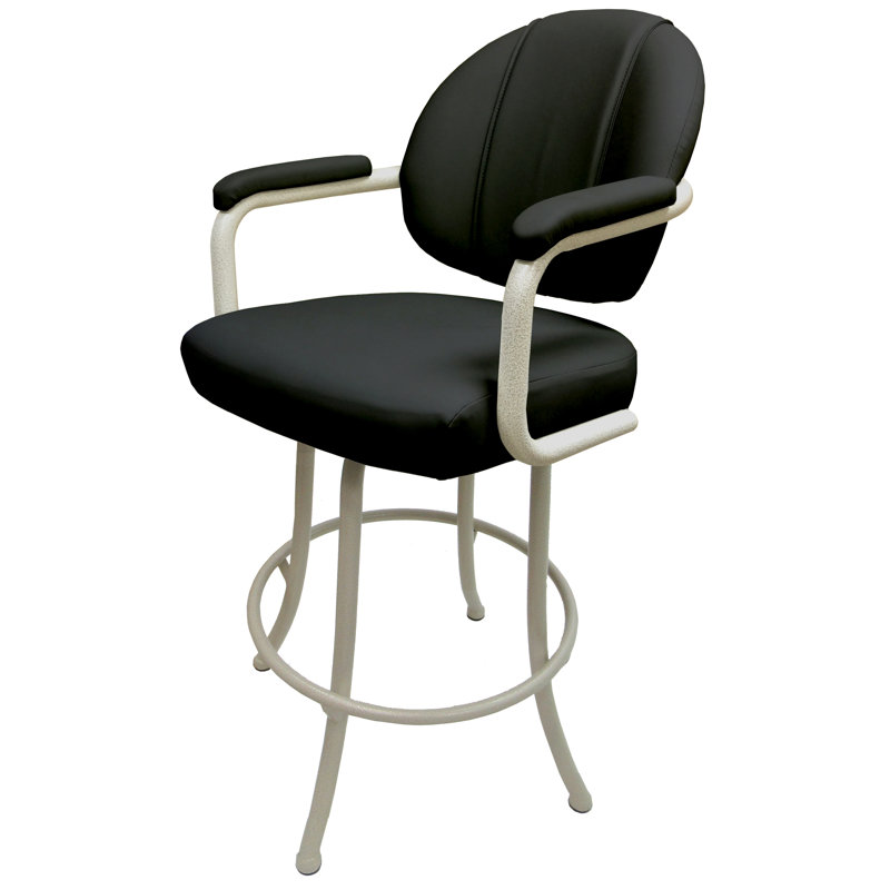 Comptoir pivotant, bar et très grand tabouret Ansara, Beige, Noir, Tabouret de comptoir (siège d'une hauteur de 26 p