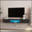 69" Floating Wall Mounted TV Stand With 16-Color LED Lights, TV Cabinet Entertainment Center For 55/60/65 Inch Tvs, Black