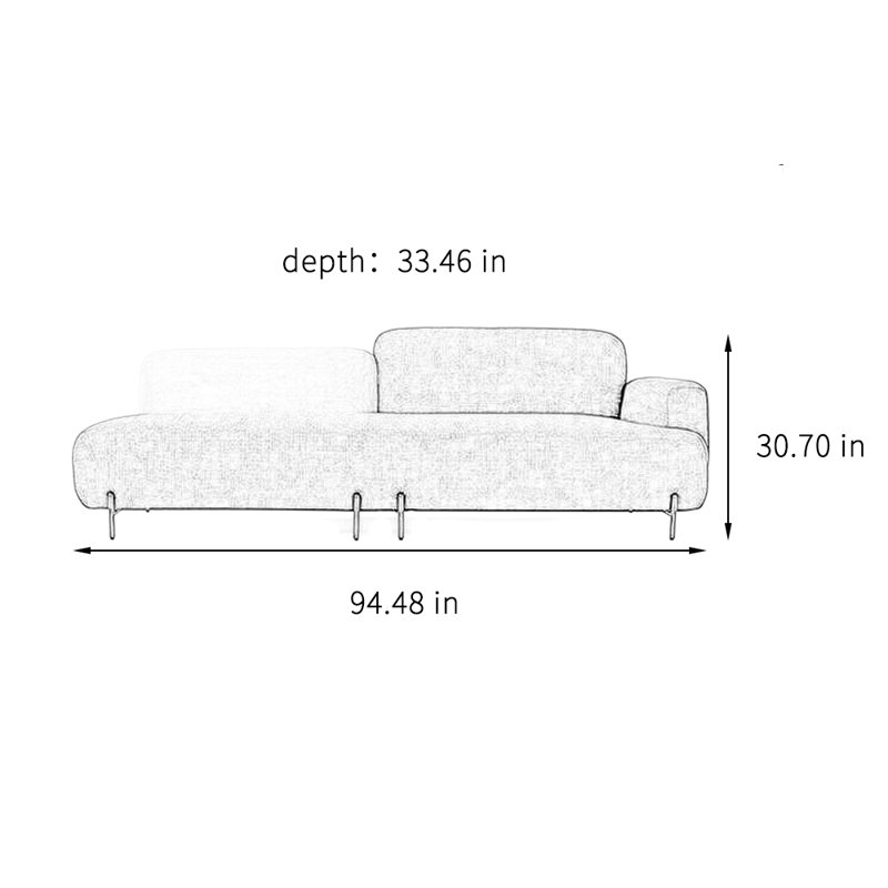 Chaise longue simple de loisirs, Orienté à droite
