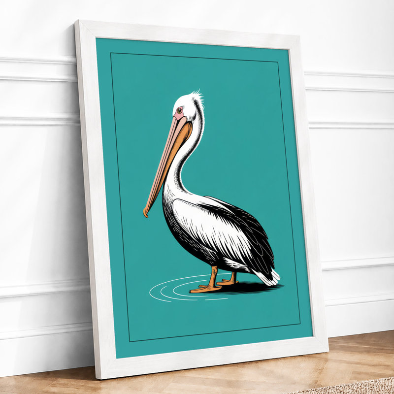Graphic Pelican Modern - Print, A1 - 84.1 x 59.4 cm, White