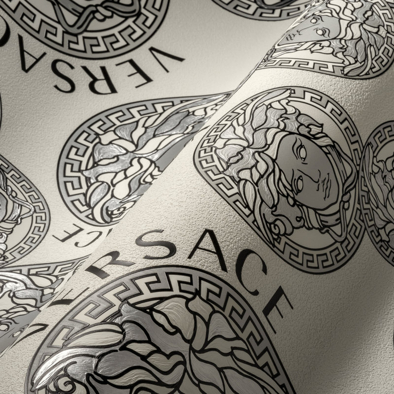 Versace Midnight Sky Monarch Unpasted Vinyl Wallpaper, Silver