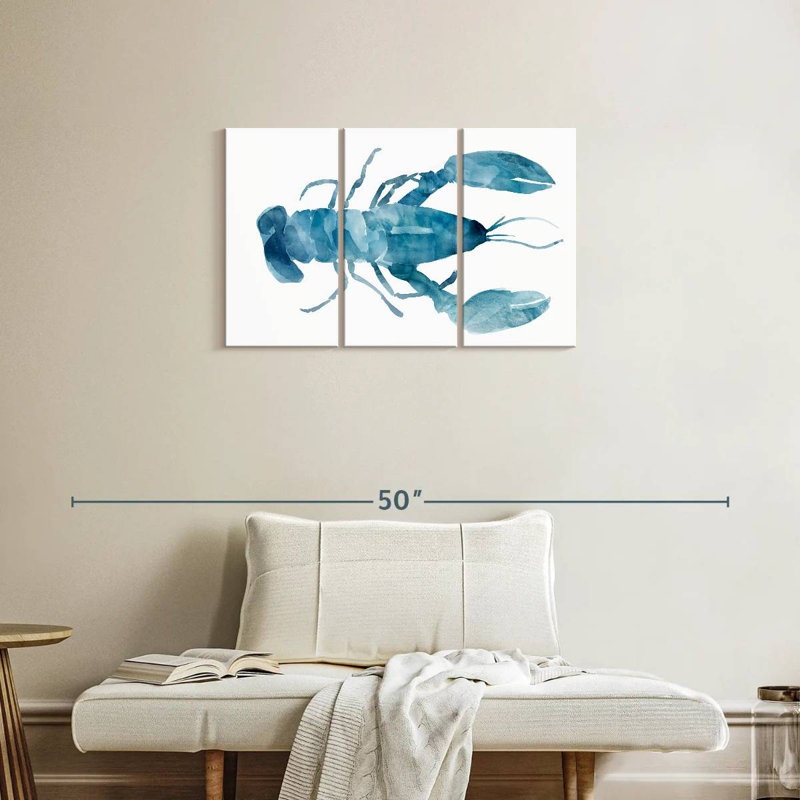 Homard bleu turquoise, H 20 po x l 33 po