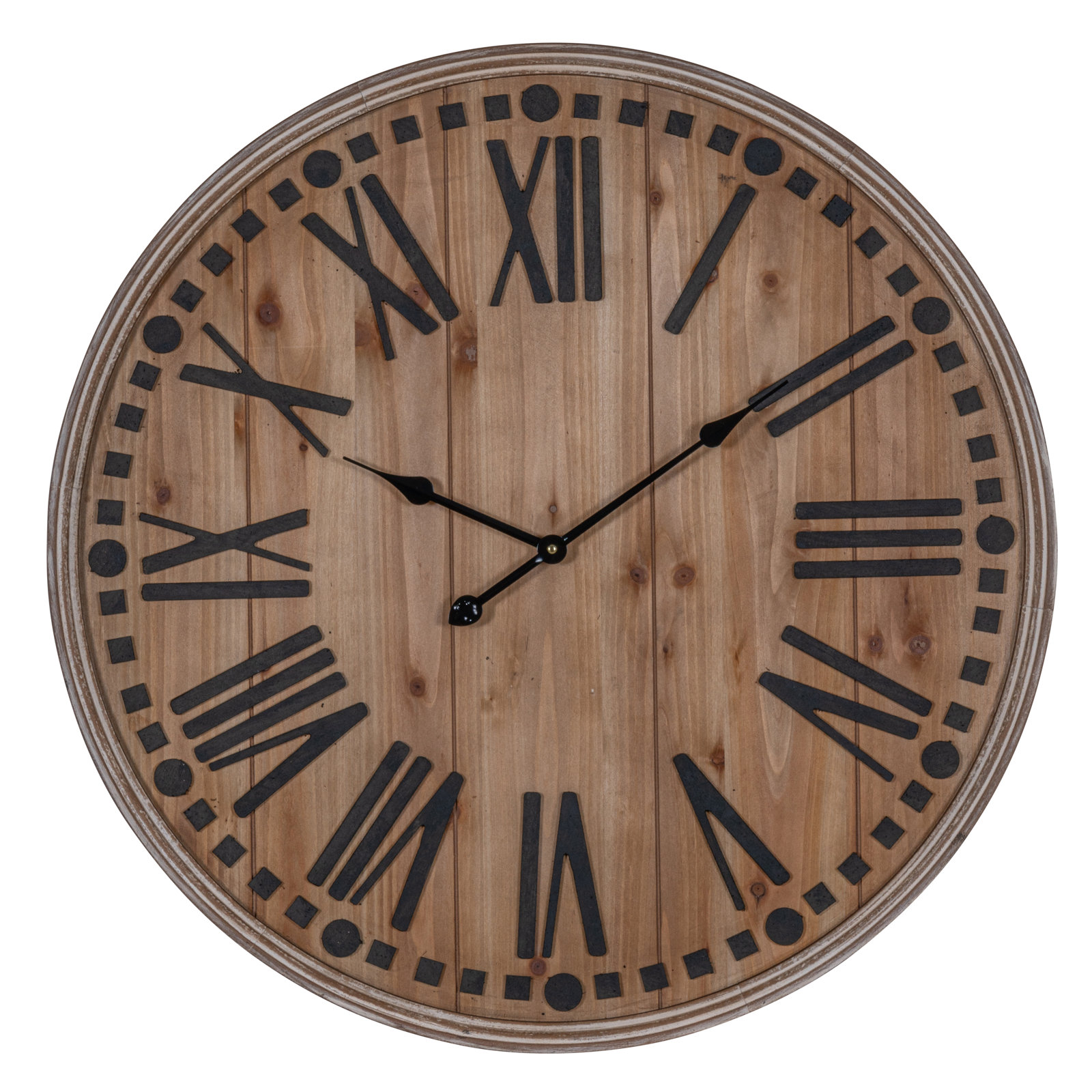 31.75'' Solid + Manufactured Wood Wall Clock
