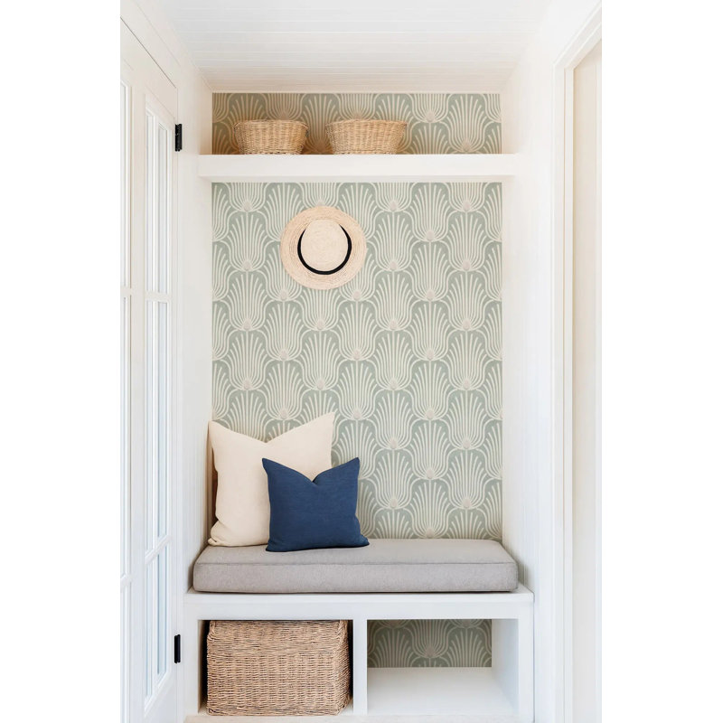 Carlyle Feather - Wallpaper, Plaster Gray, Premium Paper