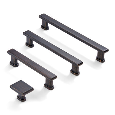 New Collection 6.25" (160mm) Center to Center Oil Rubbed Bronze Kitchen Drawer Bar Pulls With Round Pillar Base