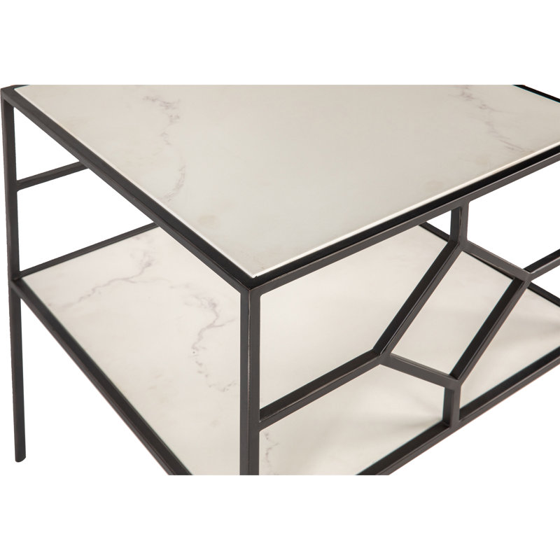 Birmingham End Table with Storage, Flat Black