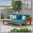 Long Beach Acacia Wood Daybed With Rustic X-Frame, Expandable Design, And Water-Resistant Cushions For Outdoor Relaxation