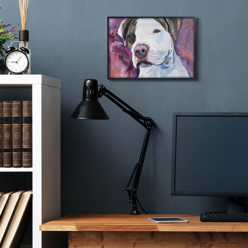 «Pit Bull Dog Pet Animal Watercolor Painting», impression sur toile, H 16 po x l 20 po x P 1,5 po