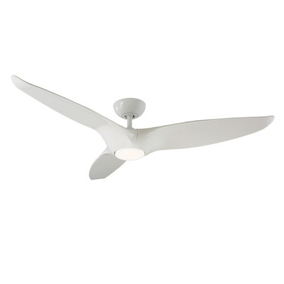 Morpheus III 60" 3 - Blade Outdoor/Indoor Smart Standard Ceiling Fan with Wall Control and LED Light Kit Included, Works With Alexa and iOS or Android App